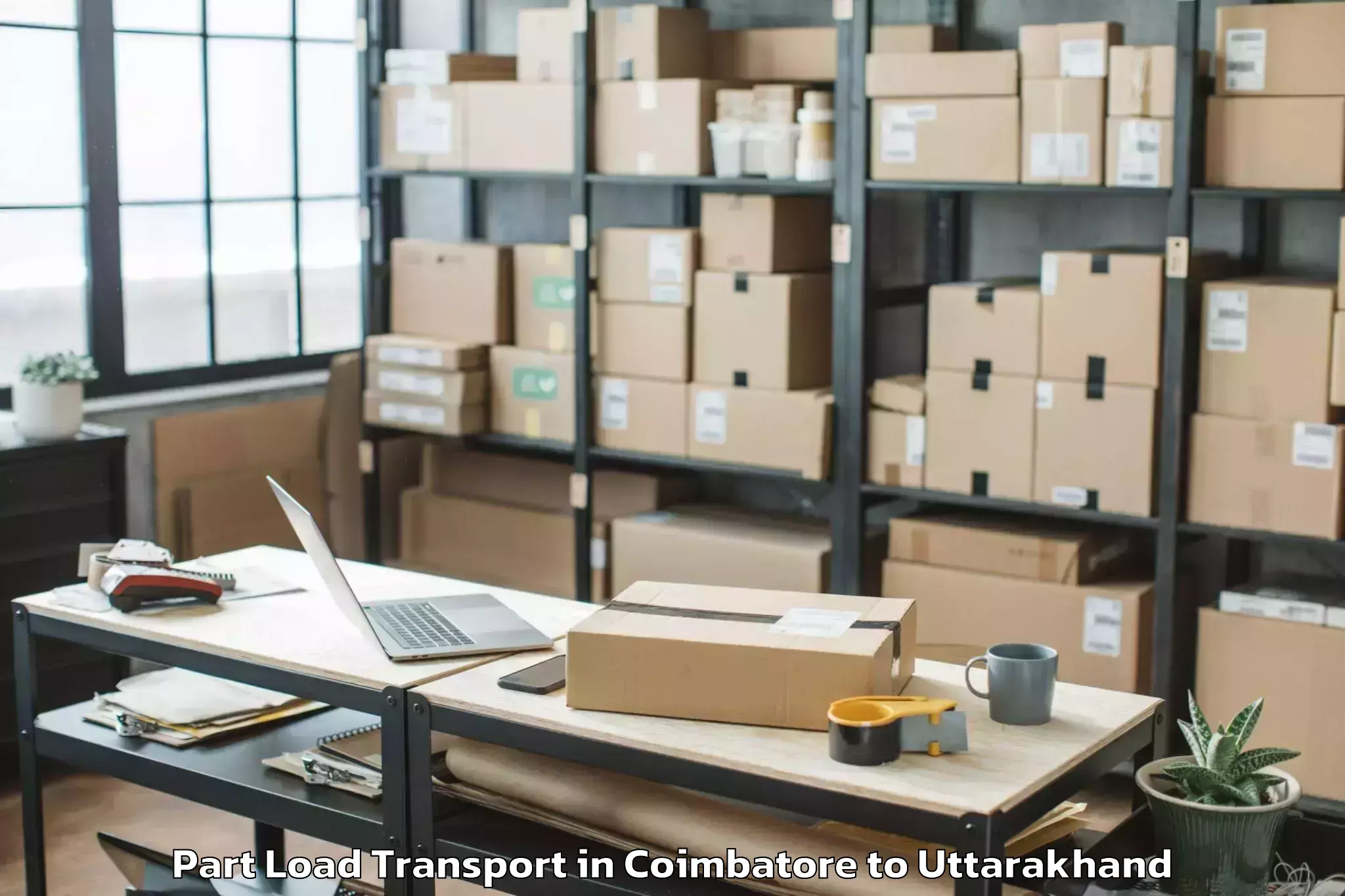 Easy Coimbatore to Ukhimath Part Load Transport Booking